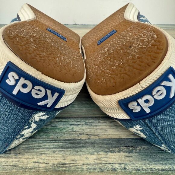 Keds Comfy Lace Up Walking Sneakers Blue Floral Print- Sz 6.5 - Picture 7 of 15